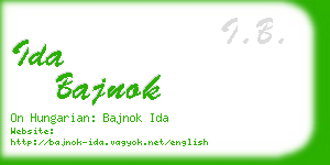 ida bajnok business card